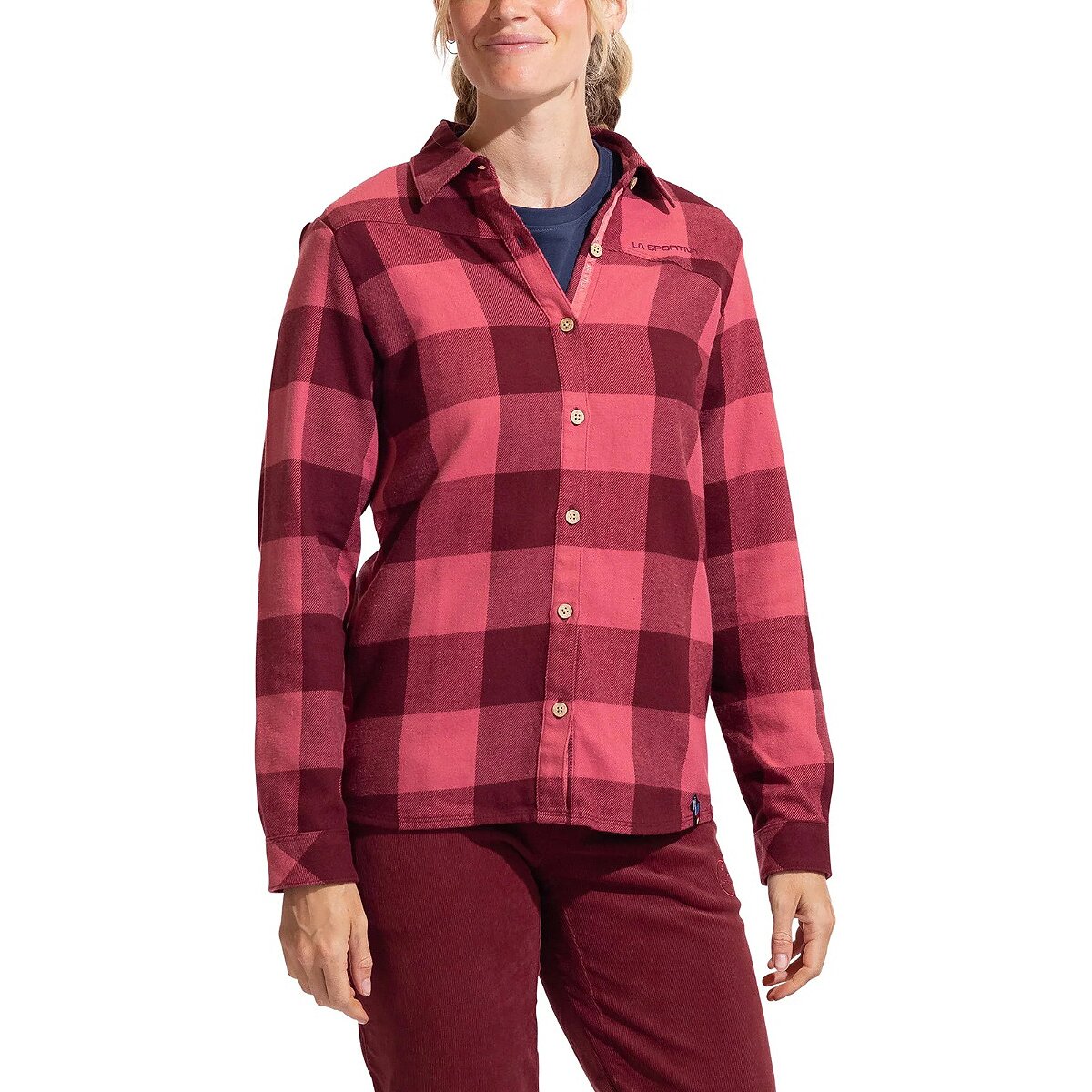 Image of La Sportiva Rambler Flannel Shirt - Women's Redwood/Rosebay, M