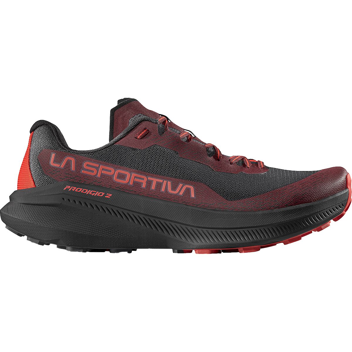 Image of La Sportiva Prodigio 2 Trail Running Shoe - Men's Onyx/Mountain Red, 41.0