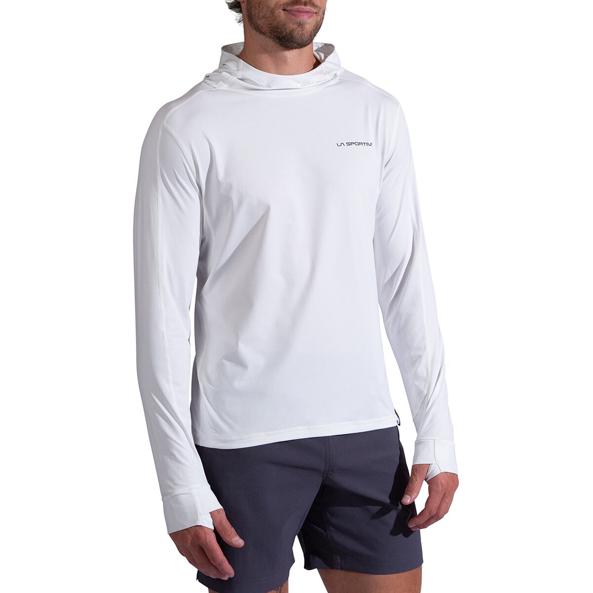 Image of La Sportiva Cloud Shadow Sun Hoodie - Men's Chalk/Onyx, M
