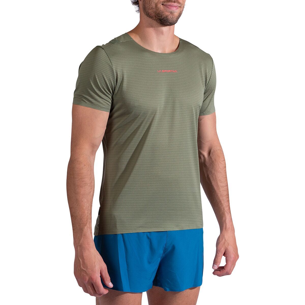 Image of La Sportiva Pure T-Shirt - Men's Cypress/Mountain Red, M