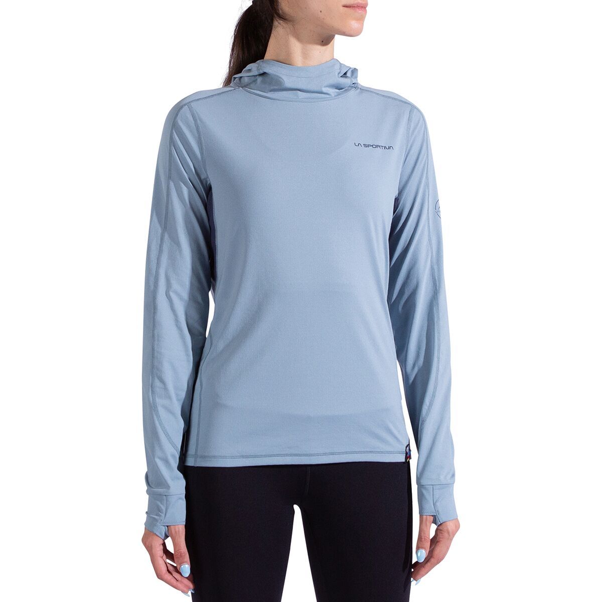 Image of La Sportiva Cloud Shadow Sun Hoodie - Women's Limestone/Night Sky, S