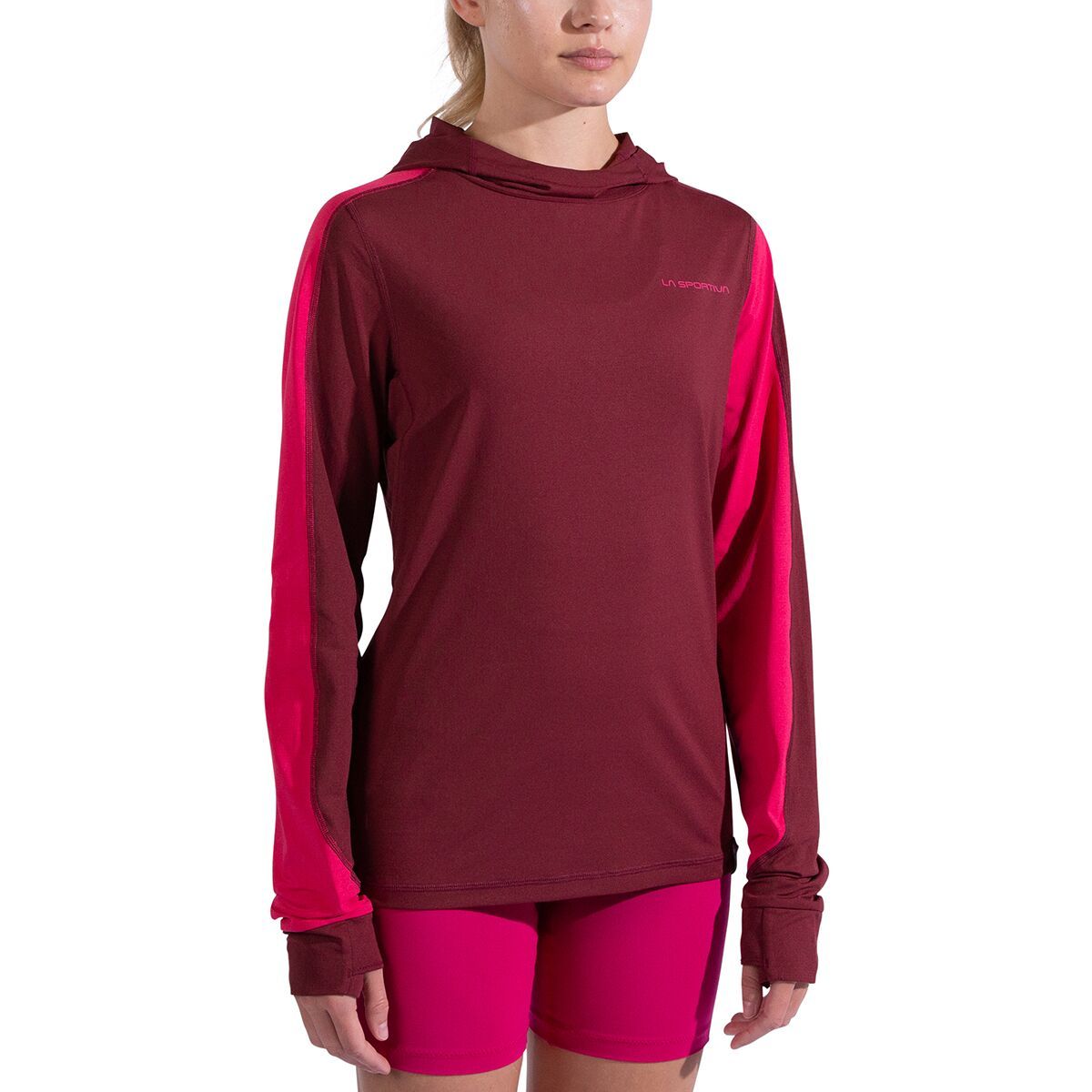 Image of La Sportiva Cloud Shadow Sun Hoodie - Women's Redwood/Azalea, XS
