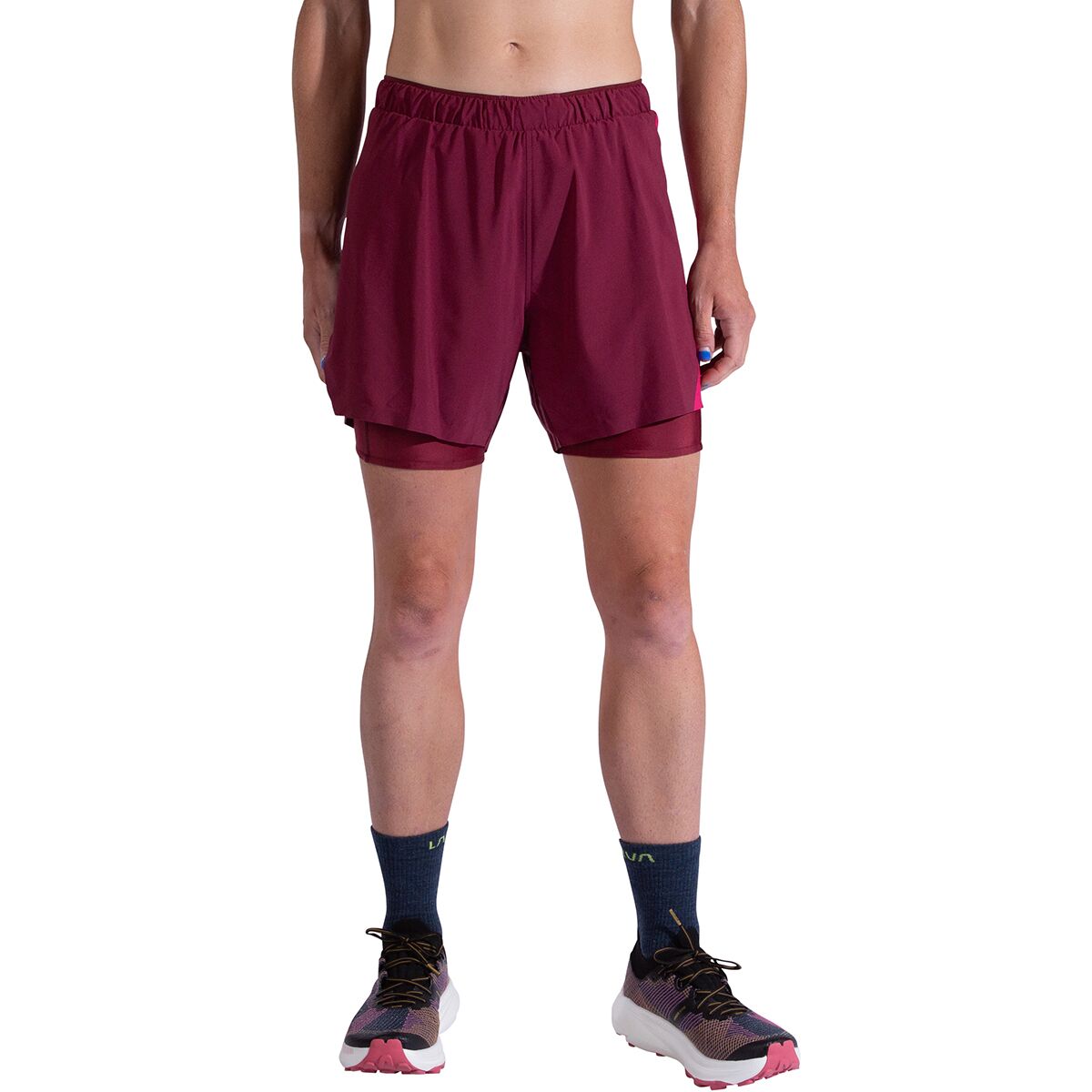 Image of La Sportiva Flow 5in Short - Women's Redwood/Azalea, L