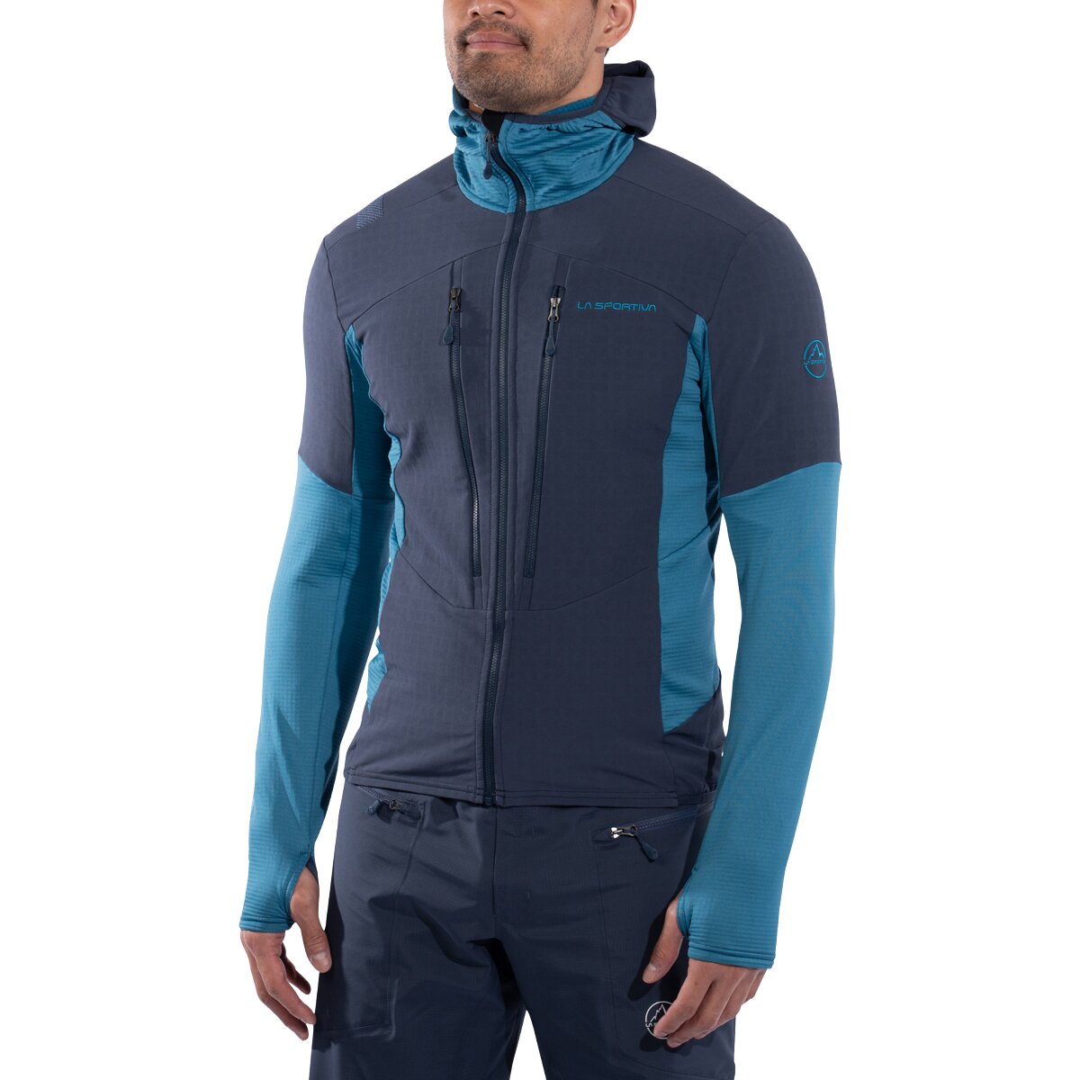 Image of La Sportiva Session Tech Hooded Jacket - Men's Night Sky/Lake, L