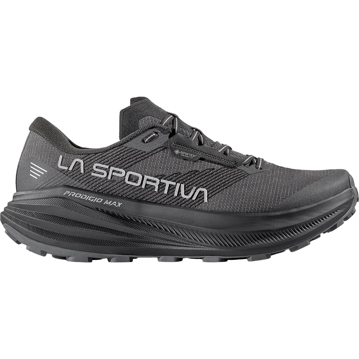 Image of La Sportiva Prodigio Max GTX Trail Running Shoe - Men's Black/Reflective, 42.0