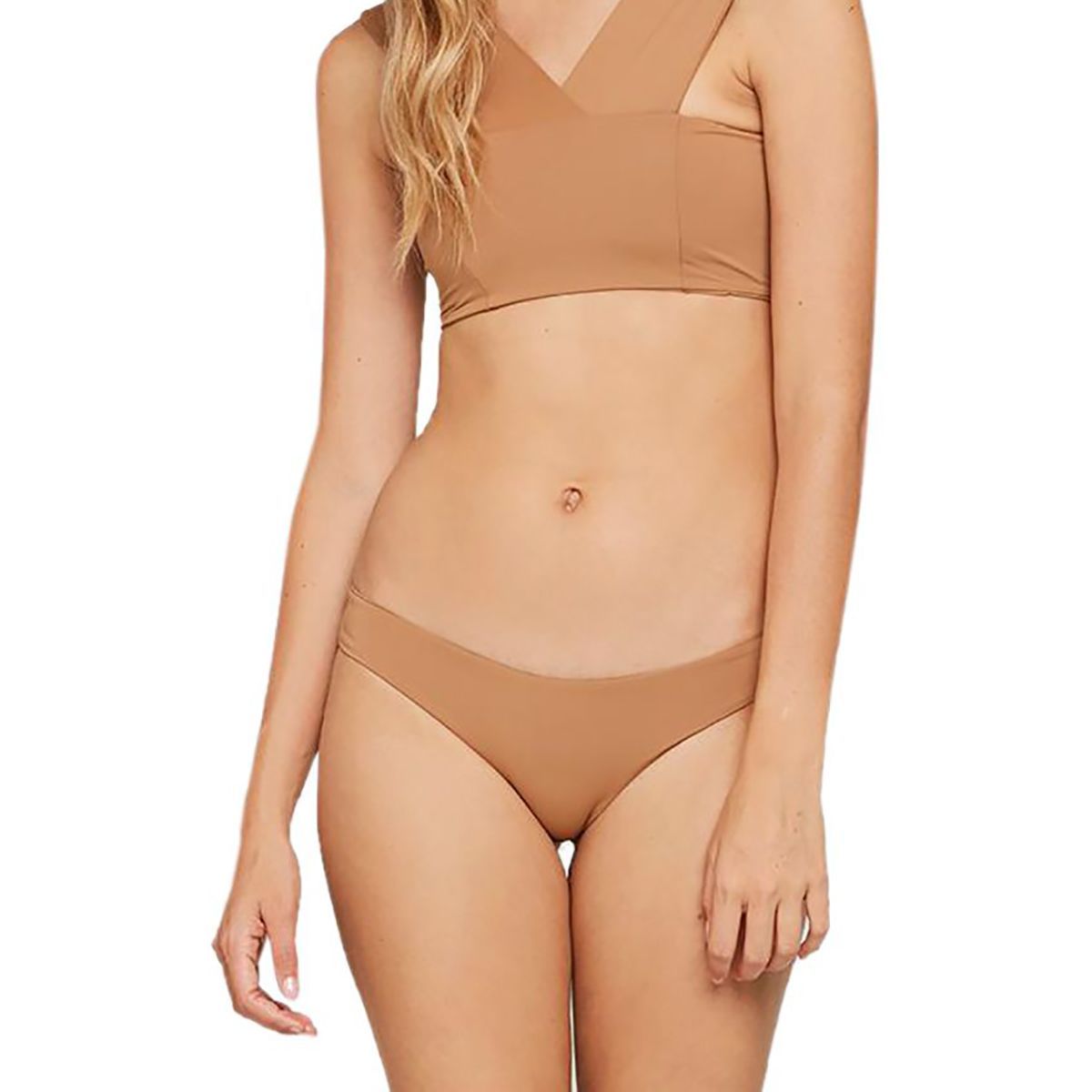 L Space Sensual Solids Sandy Classic Bikini Bottom - Women's Camel, S