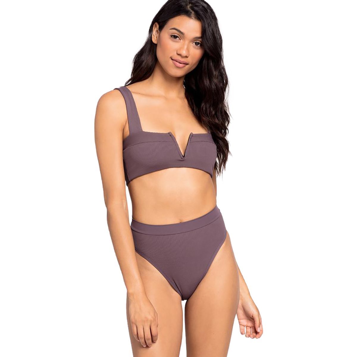 L Space Ridin' High Frenchi Bikini Bottom - Women's Pebble, L