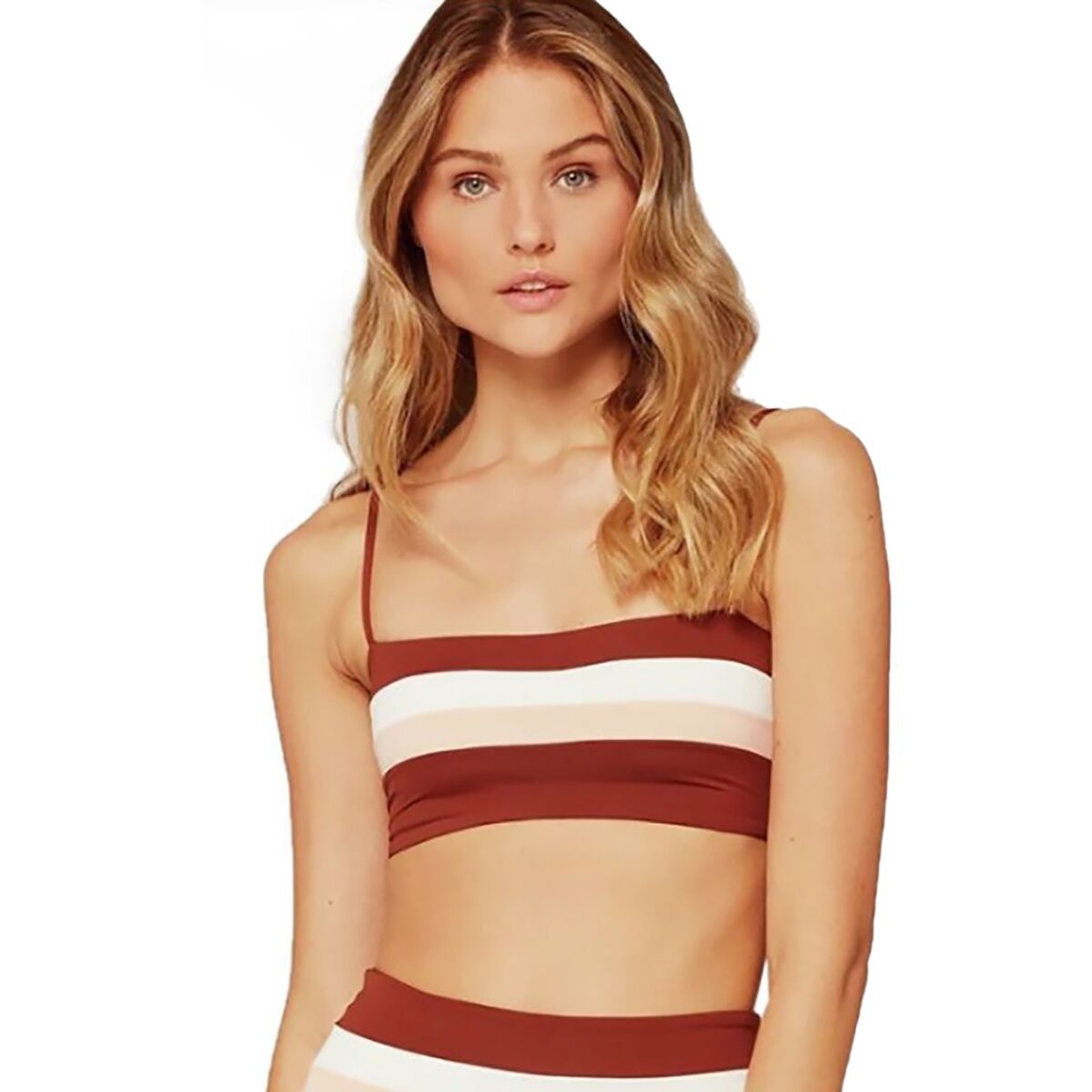 L Space Rebel Stripe Bikini Top - Women's Cream/Desert Rose/Tobacco, XS