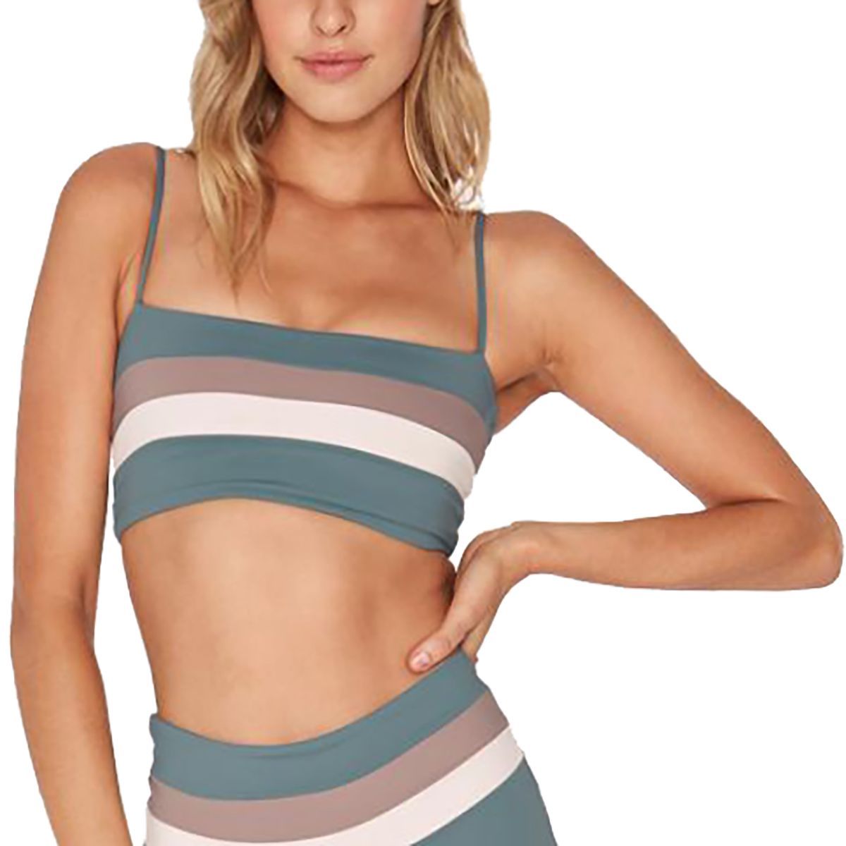 L Space Rebel Stripe Bikini Top - Women's Slated Glass, L