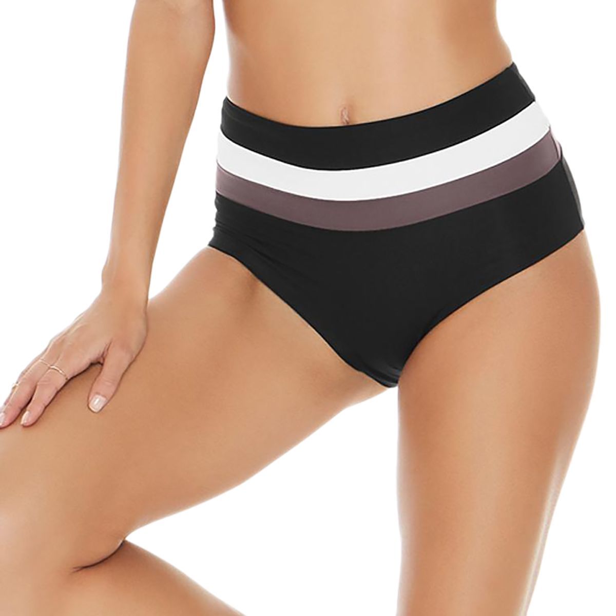 L Space Portia Stripe Bikini Bottom - Women's Black, L