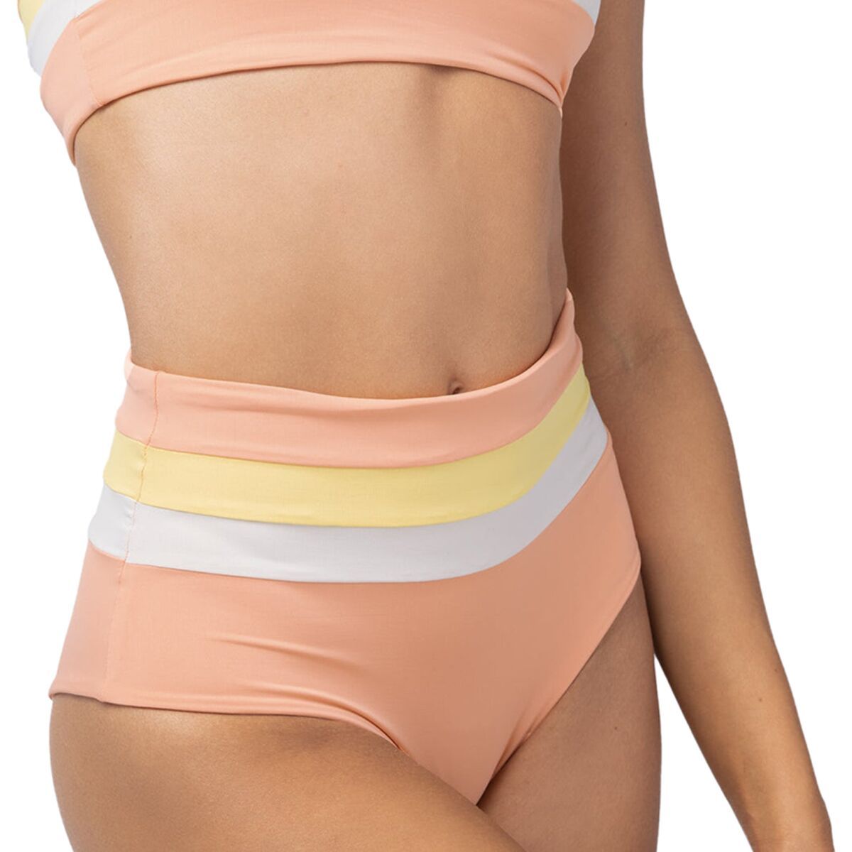 L Space Portia Stripe Bikini Bottom - Women's Cream/Led/Tangy, L
