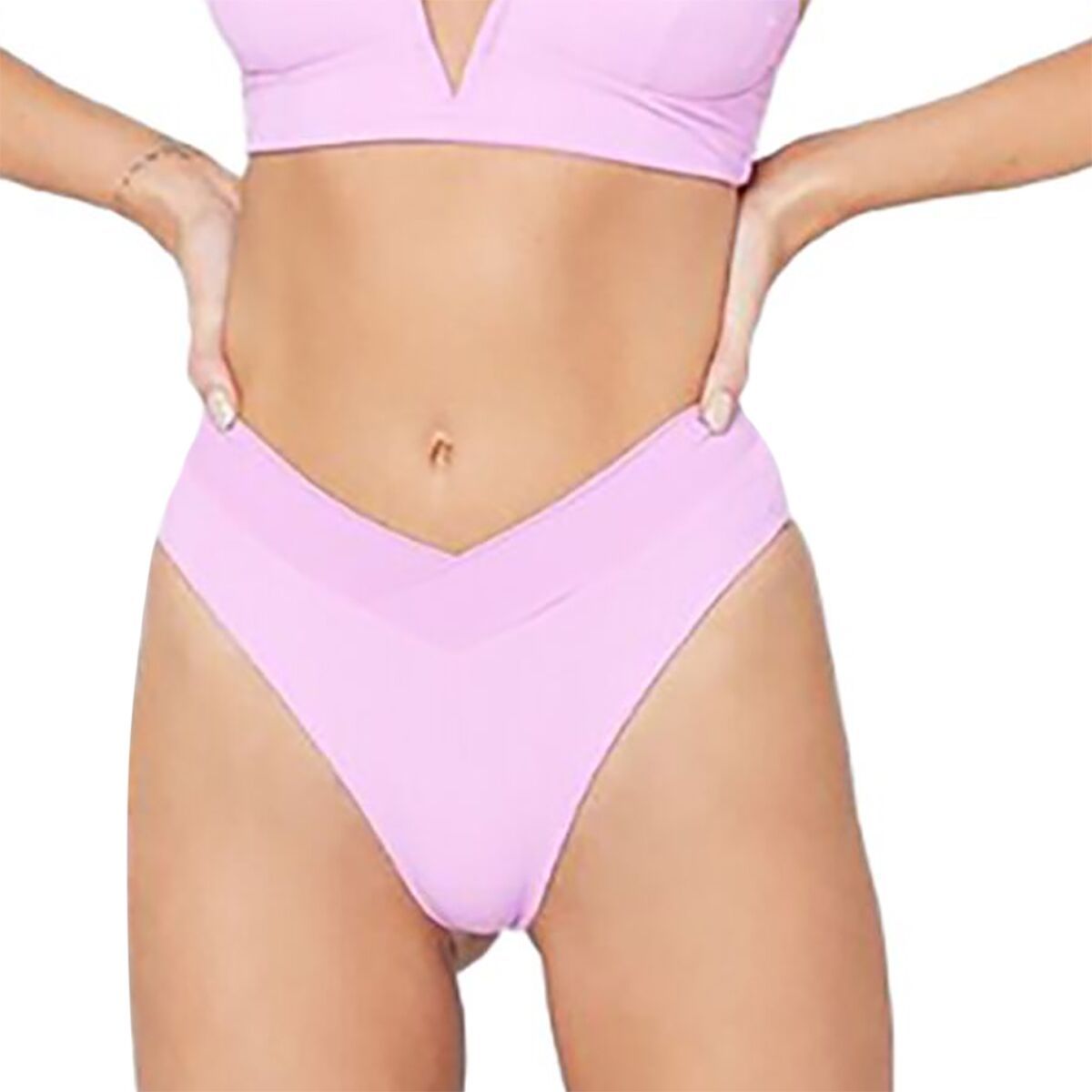 L Space Pointelle Rib Court Bikini Bottom - Women's Rosebud, XL