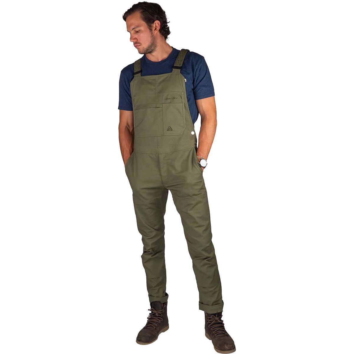 Image of Livsn Flex Canvas Overall - Men's Olive, 32x32