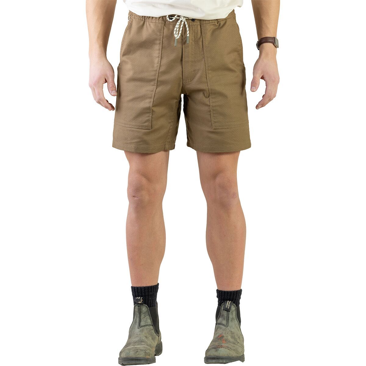 Image of Livsn Flex Canvas Holler Short - Men's Brown, M