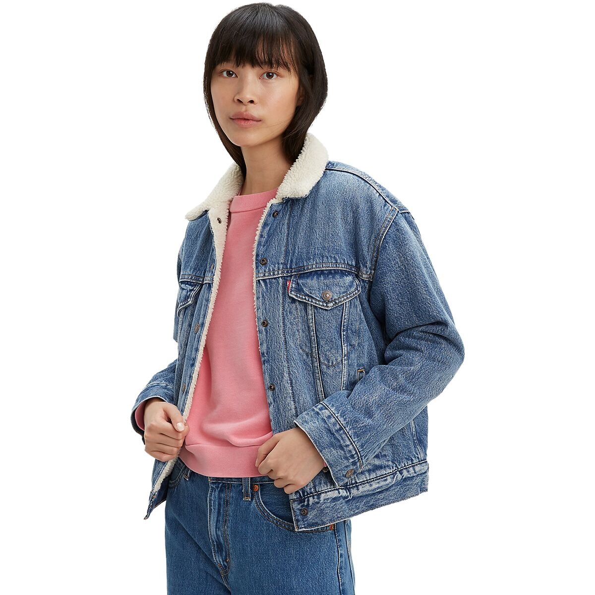Levi s Ex Bf Sherpa Trucker Jacket Women s Clothing