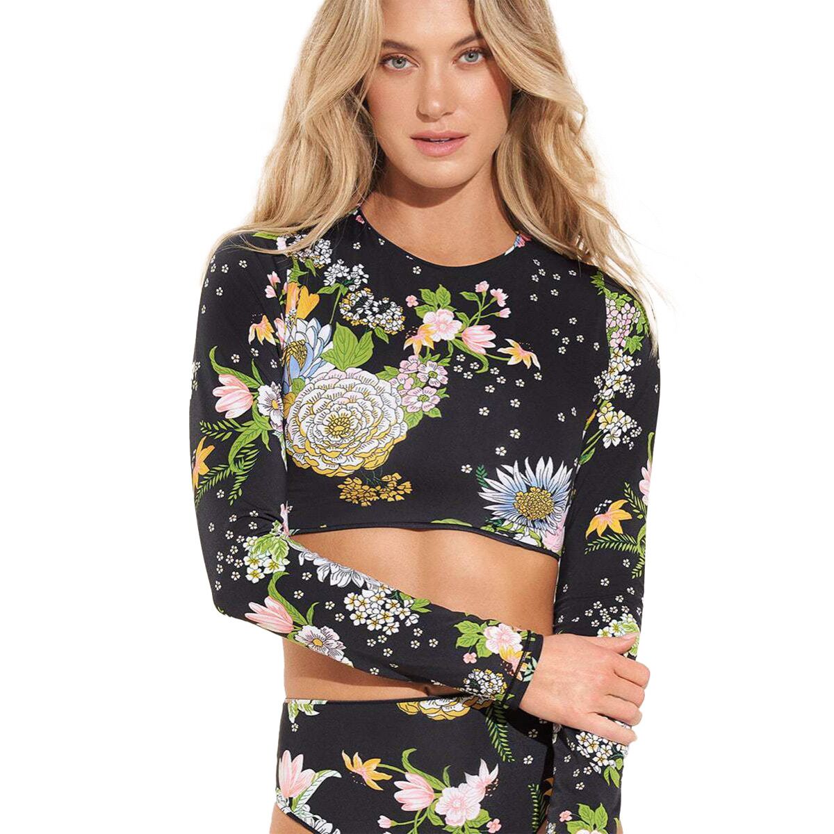★andar★ Airtouch face long sleeve crop top Women's long-sleeve crop top — Cheat Treats LLC