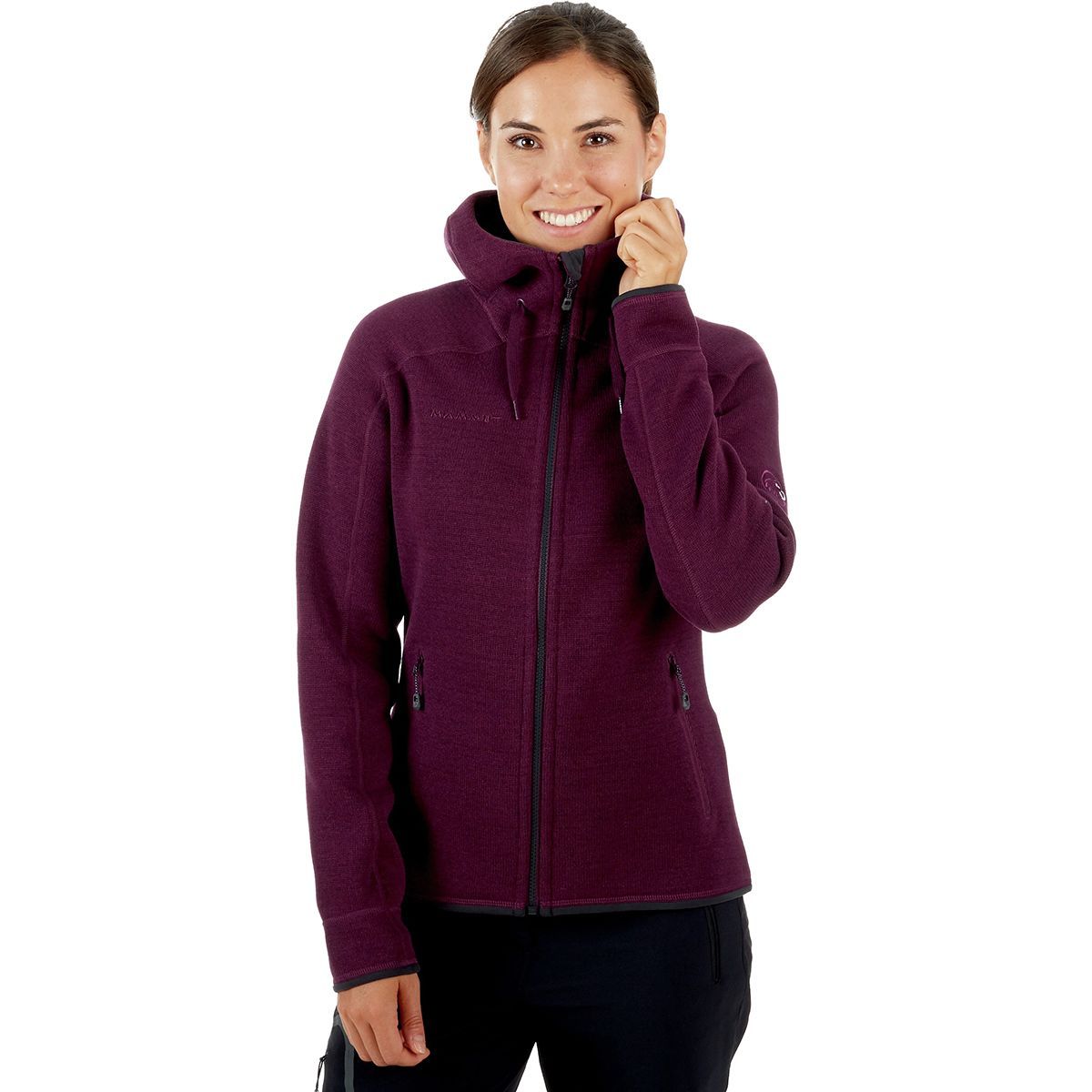 Mammut Arctic ML Hooded Fleece Jacket - Women's Grape/Phantom Melange, L
