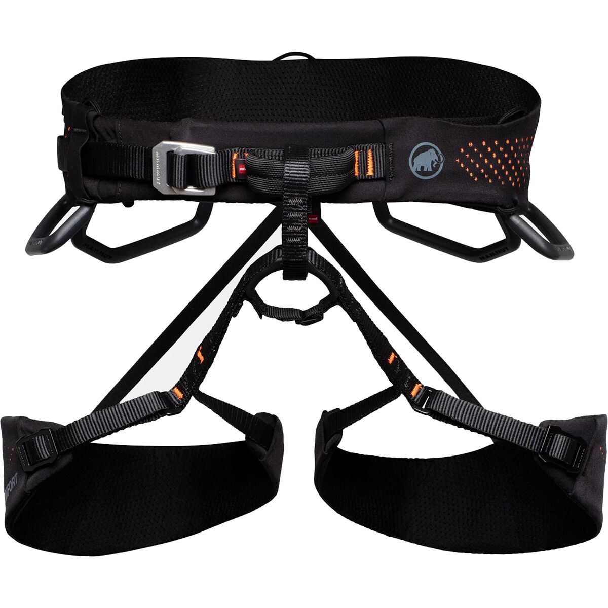 Image of Mammut Comfort Knit Fast Adjust Harness - Men's Black/Safety Orange, M