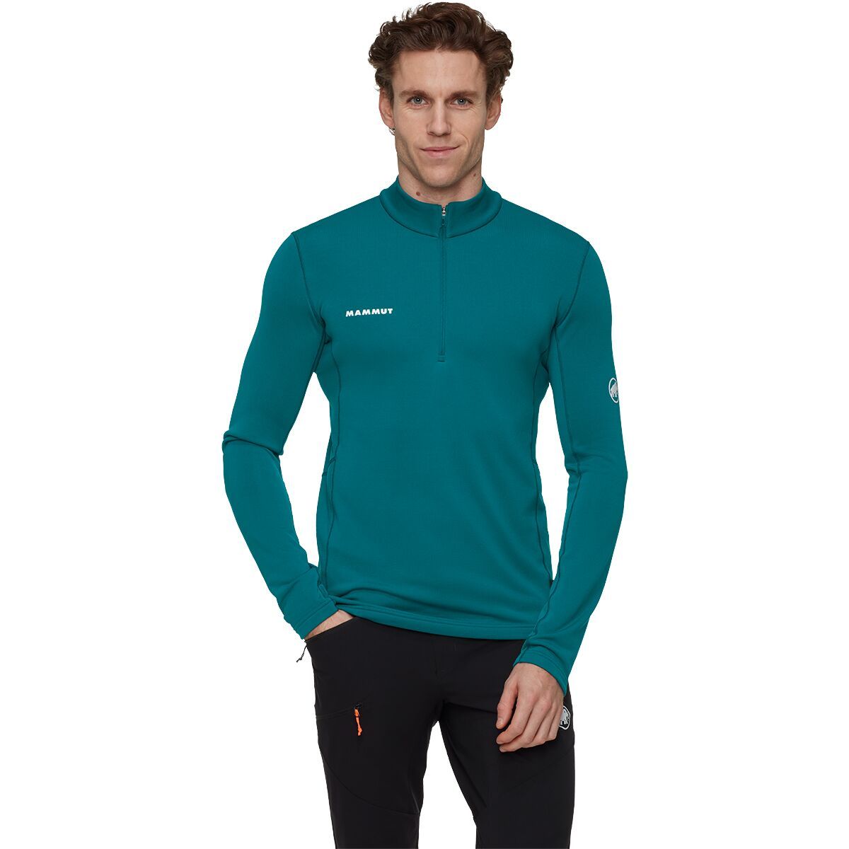 Image of Mammut Aenergy ML Half-Zip Pullover - Men's Deep Teal, XXL