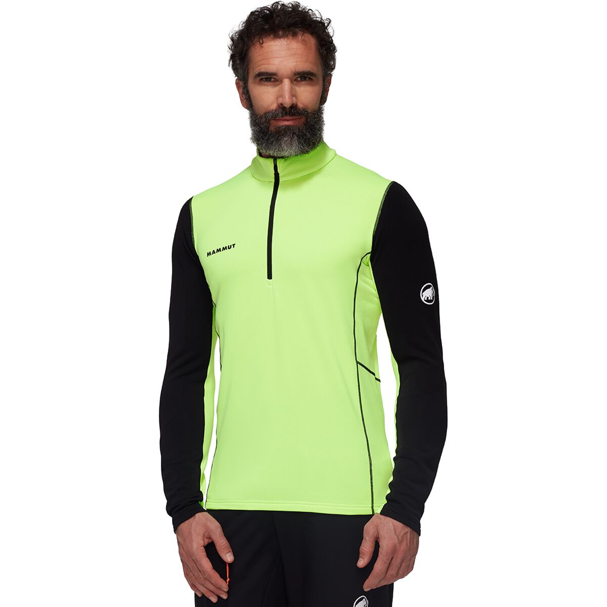 Image of Mammut Aenergy ML Half-Zip Pullover - Men's Neo Lime/Black, XL