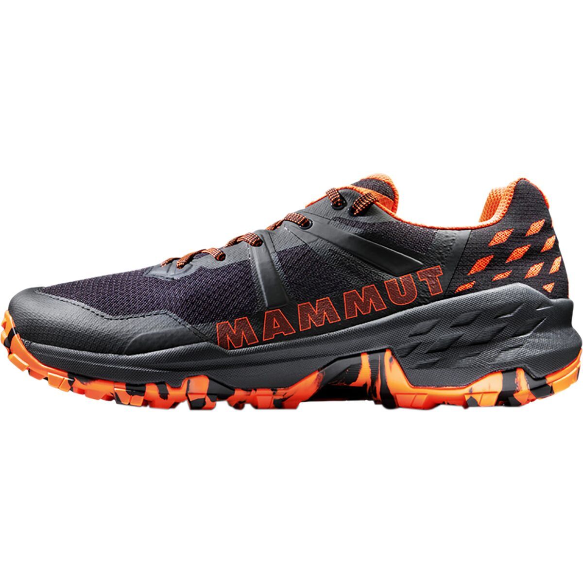 Image of Mammut Sertig II Low Trail Running Shoe - Men's Black/Vibrant Orange, 10.5