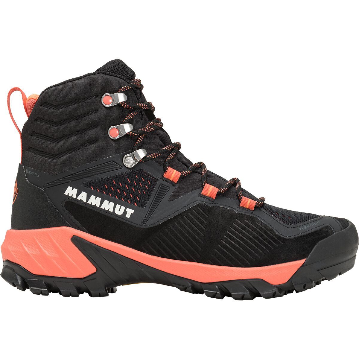 Mammut Sapuen High GTX Boot - Women's Black/Dark Salmon, 5.0