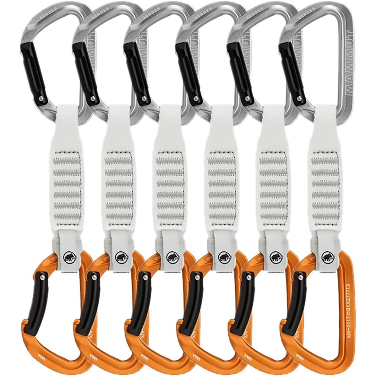 Image of Mammut Sender Keylock Quickdraw - 6-Pack Light Grey/Gold, 12cm