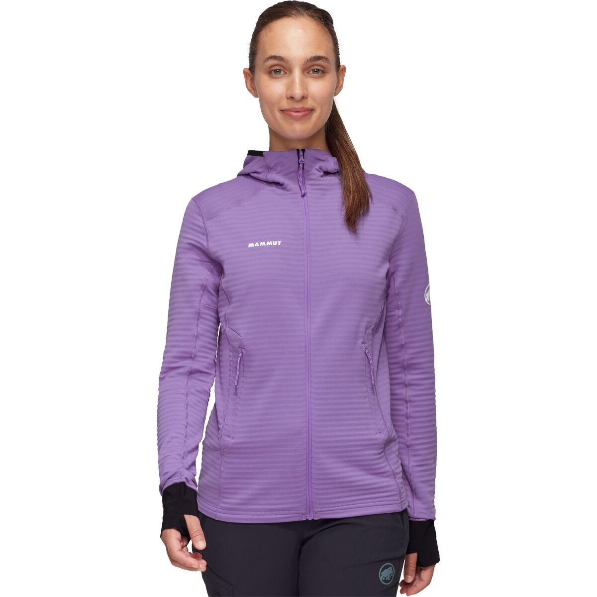 Image of Mammut Taiss Light ML Hooded Jacket - Women's Lavandin/Black, L