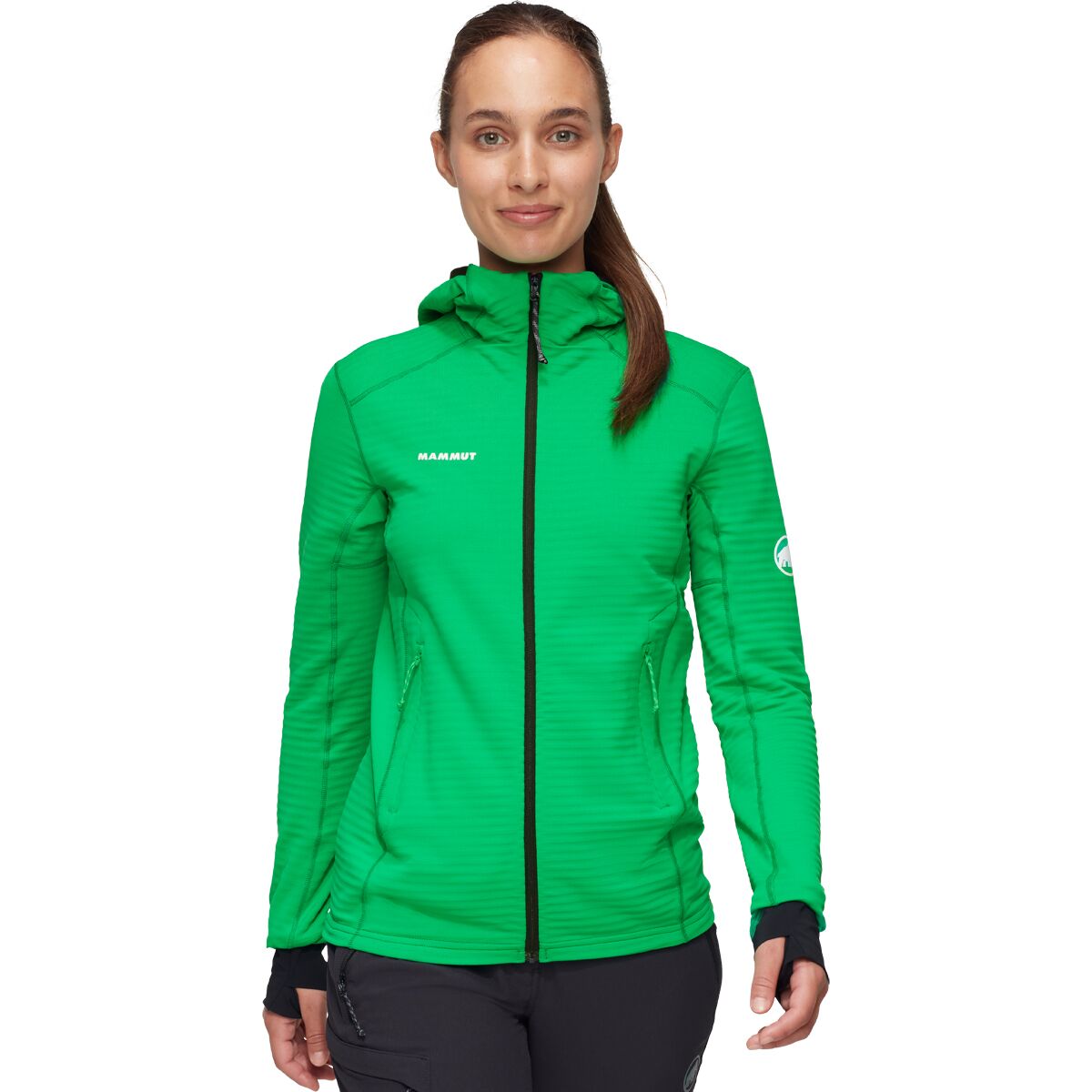 Image of Mammut Taiss Light ML Hooded Jacket - Women's Pinea/Black, XL