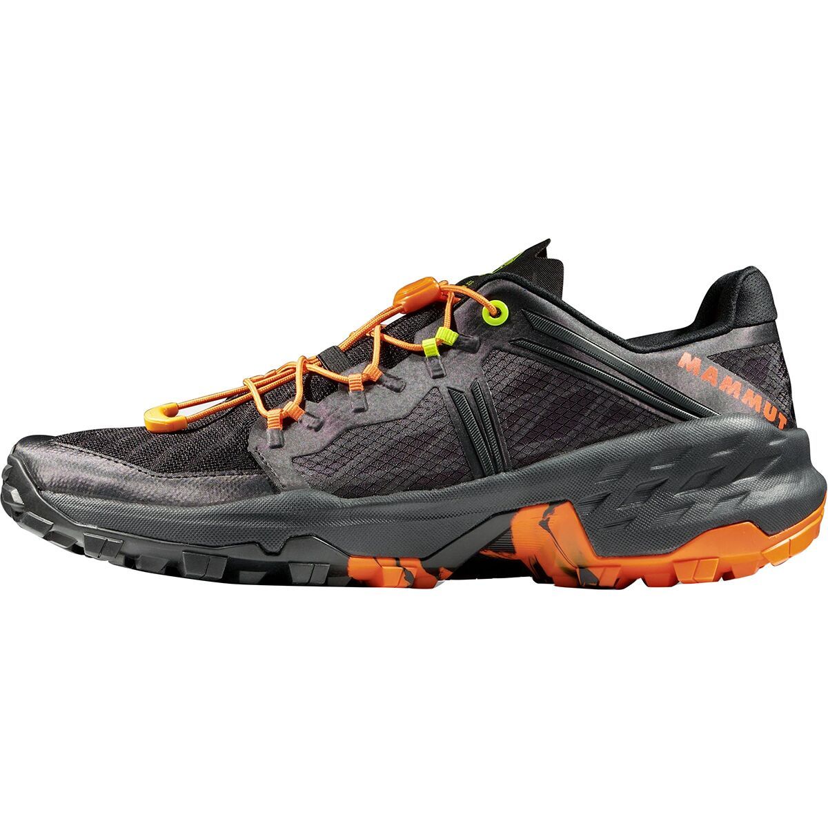 Image of Mammut Sertig Trail Running Shoe - Men's Black/Dark Tangerine, US 13.5/UK 12.5