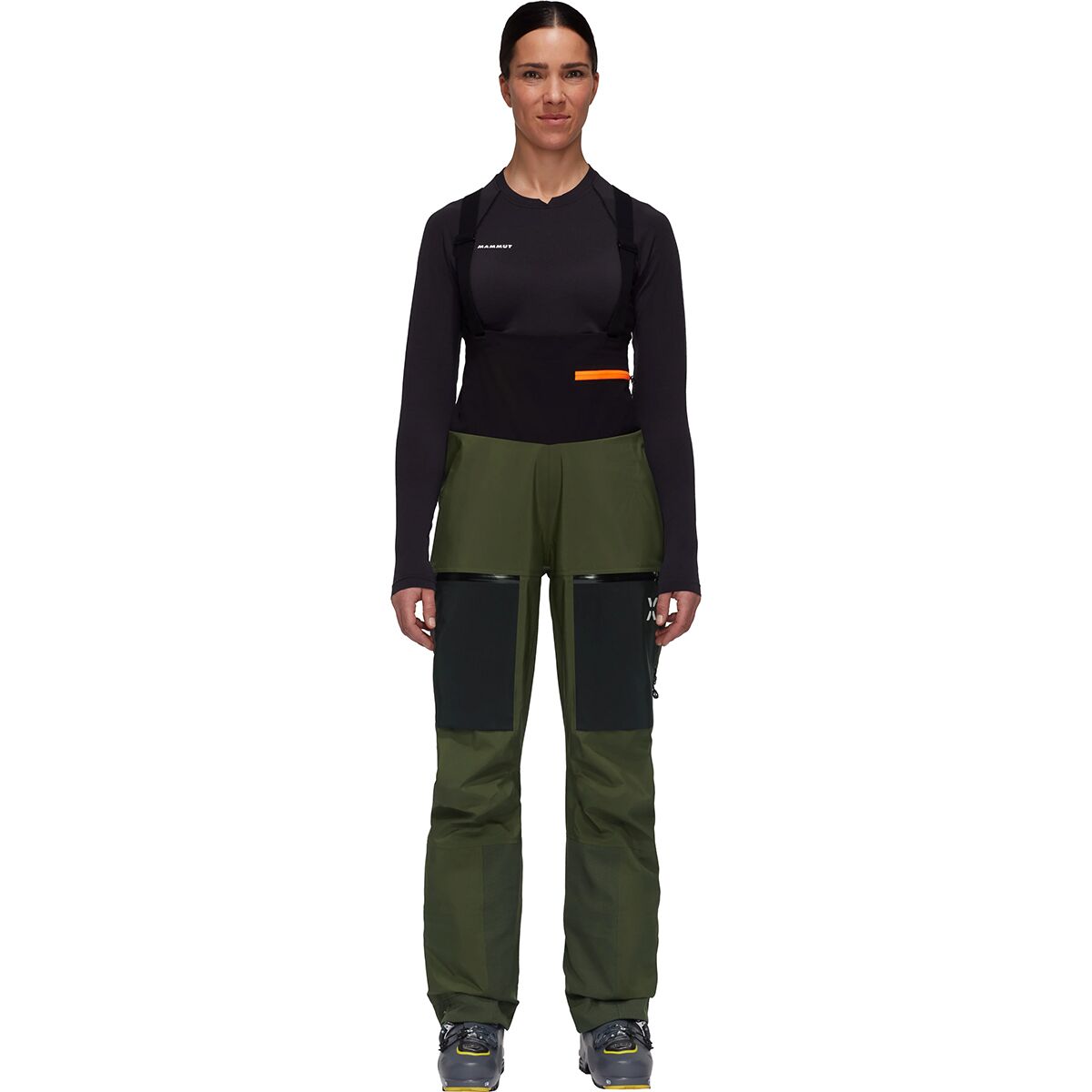 Image of Mammut Eiger Free Pro HS Bib Pant - Women's Dark Marsh/Black, 46