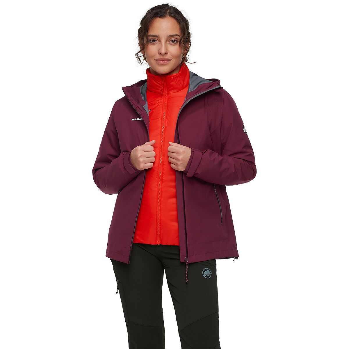 Image of Mammut Alto Light 3-in-1 HS Hooded Jacket - Women's Vin/Mammut Red, M