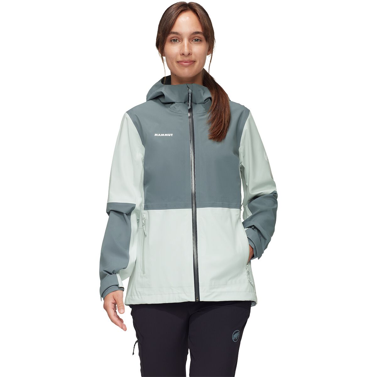 Image of Mammut Linard Guide HS Hooded Jacket - Women's Silver Sage/Strata, XS