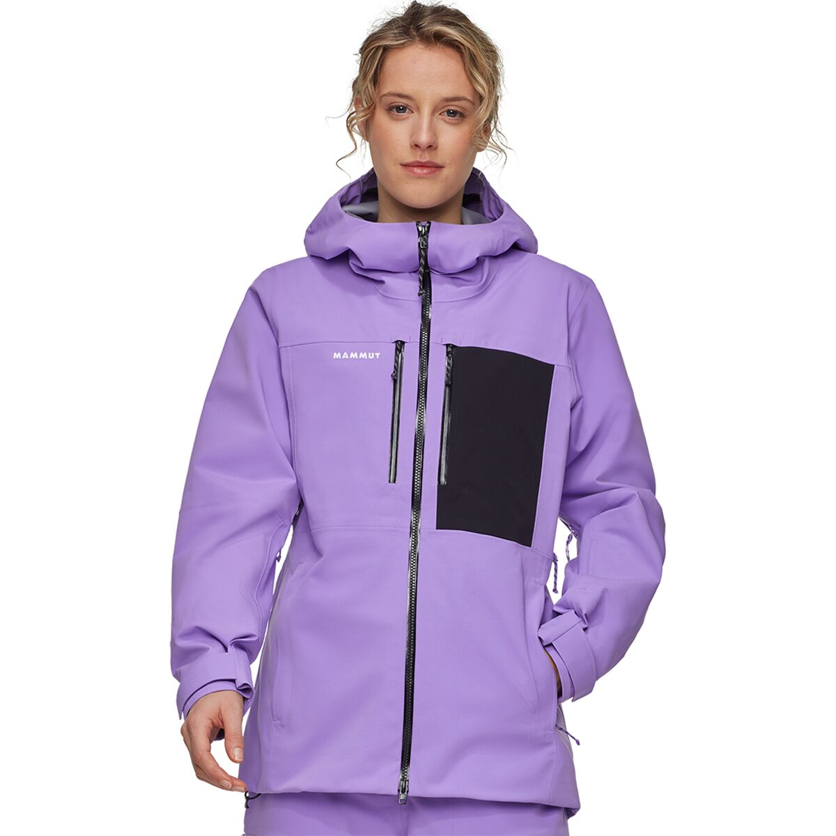 Image of Mammut Stoney HS Hooded Jacket - Women's Lavandin/Black, XL