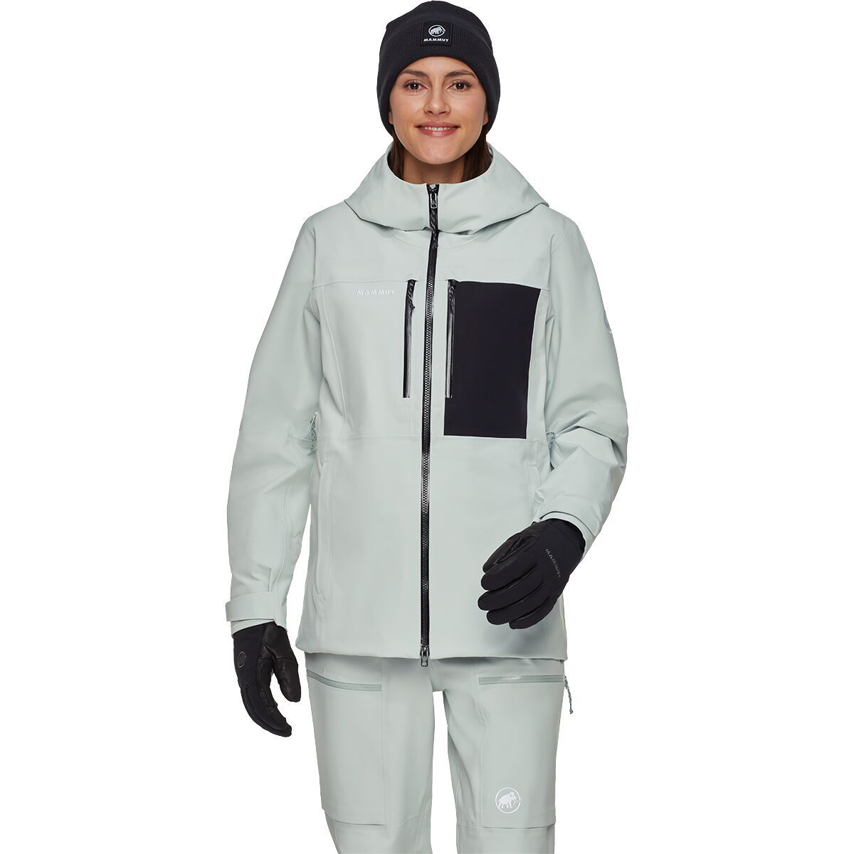 Image of Mammut Stoney HS Hooded Jacket - Women's Silver Sage/Black, S