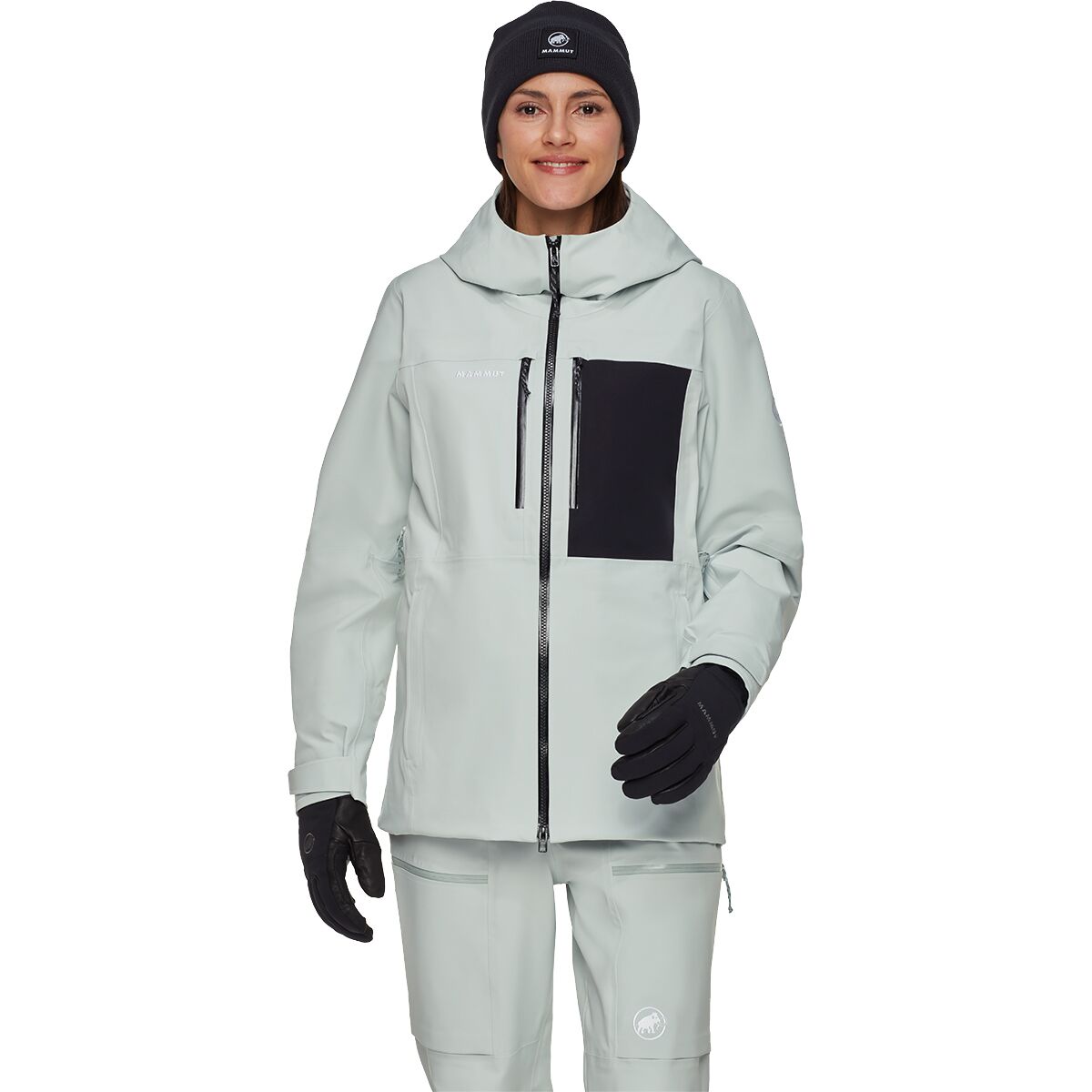 Image of Mammut Stoney HS Hooded Jacket - Women's Silver Sage/Black, XL