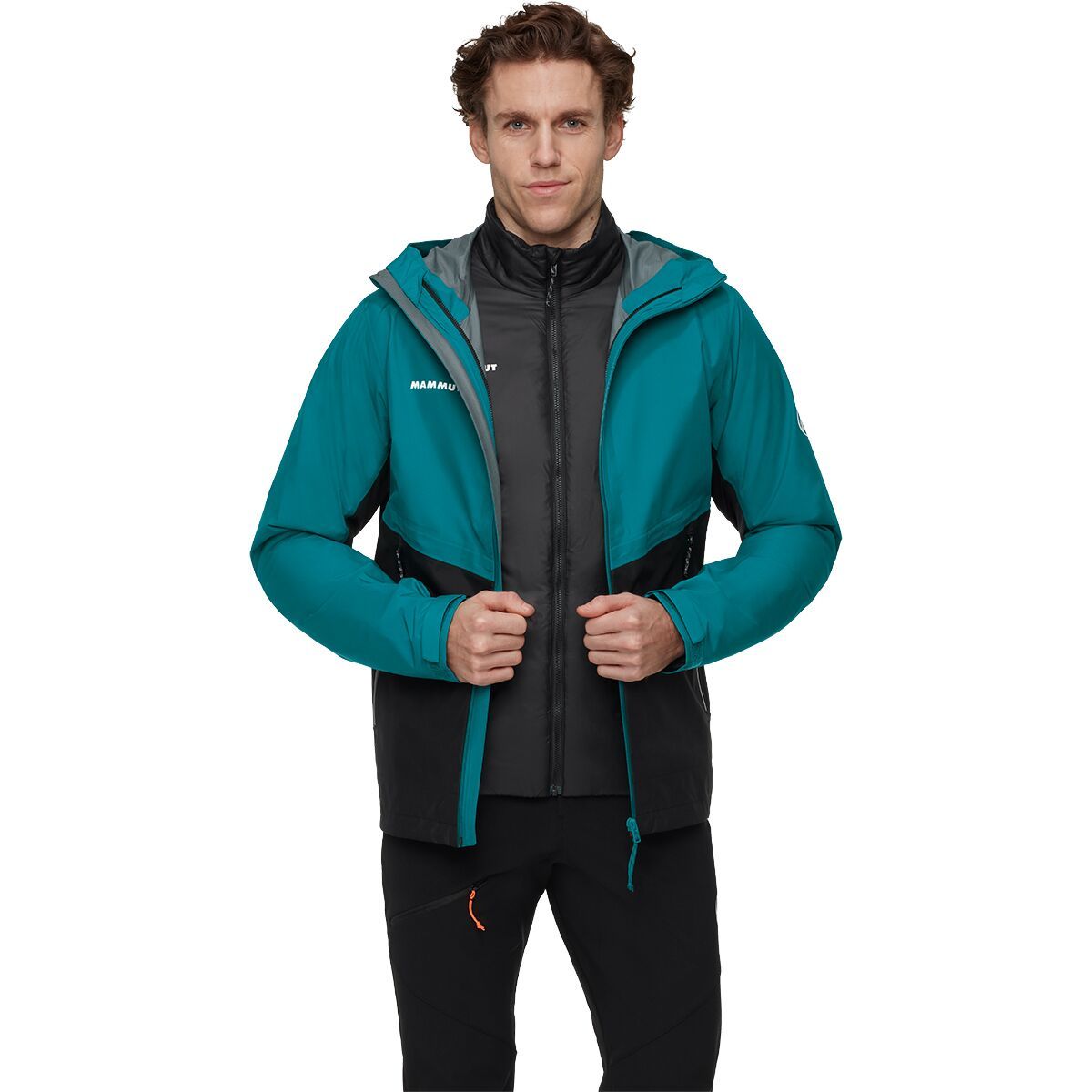 Image of Mammut Alto Light 3-in-1 HS Hooded Jacket - Men's Deep Teal/Black, XXL