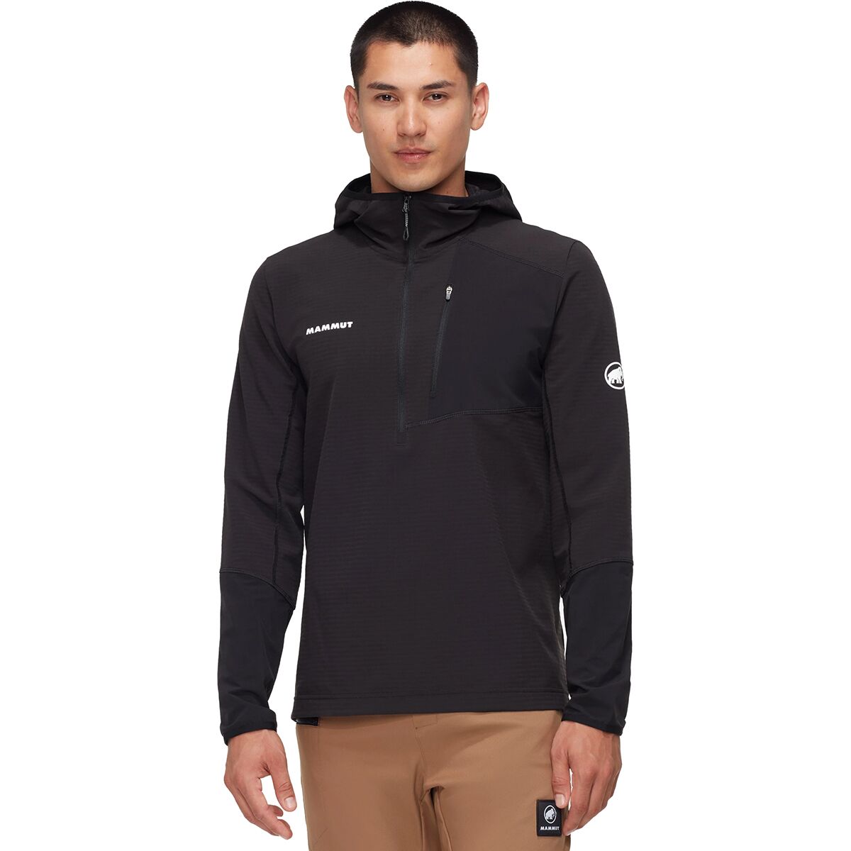 Image of Mammut Madris Light ML 1/2-Zip Hoodie - Men's Black, XL