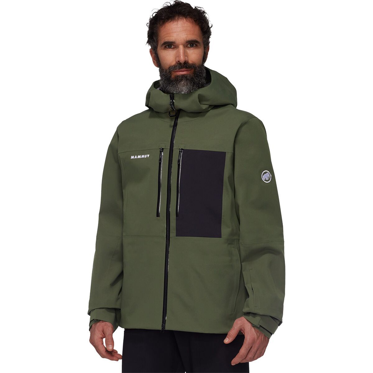 Image of Mammut Stoney HS Hooded Jacket - Men's Dark Marsh/Black, M