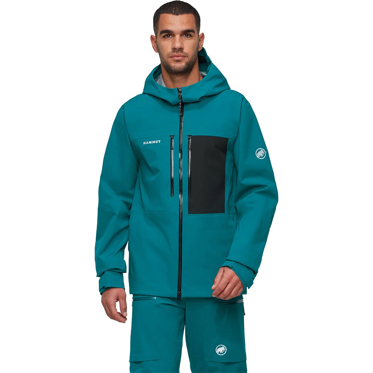 Image of Mammut Stoney HS Hooded Jacket - Men's Deep Teal/Black, M