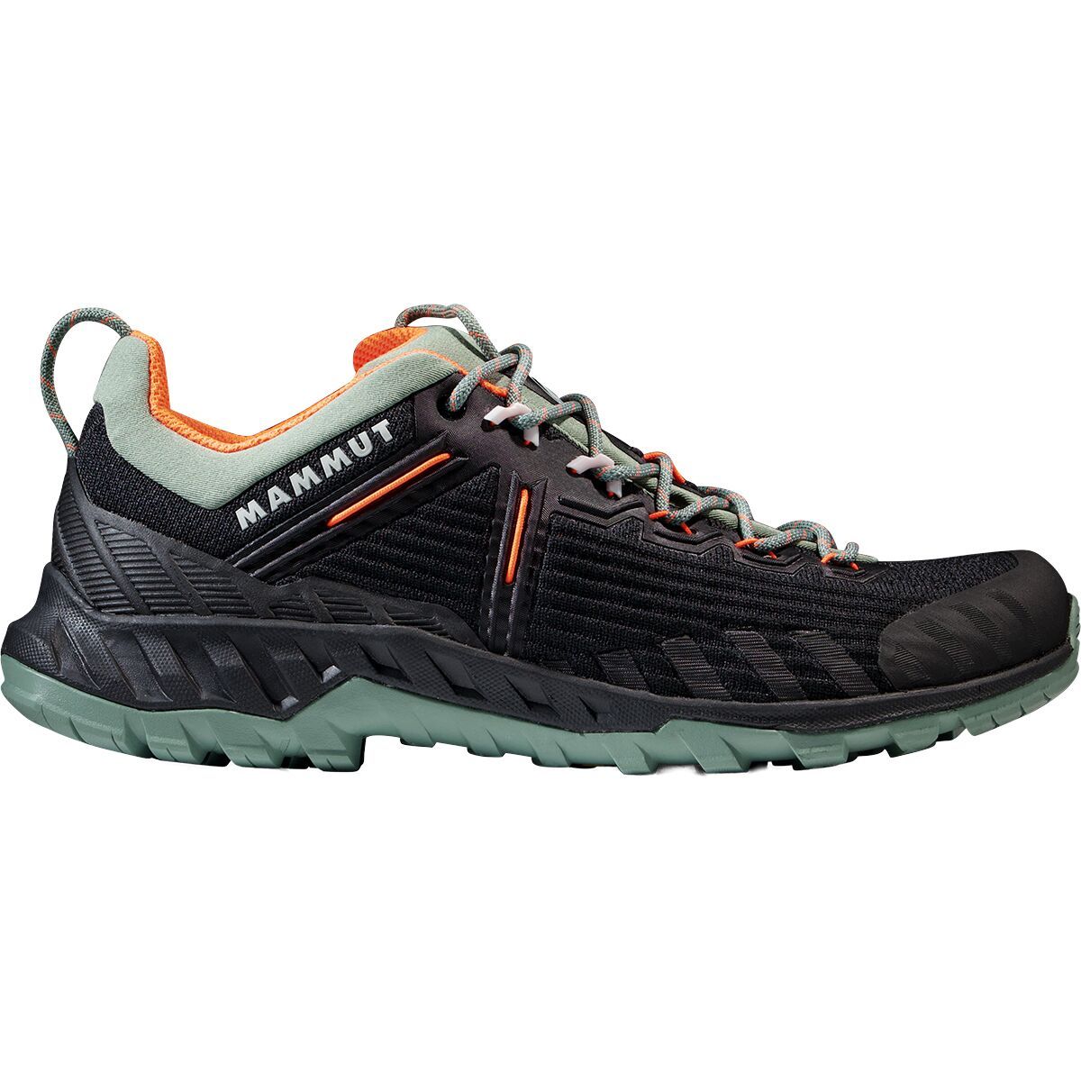 Image of Mammut Alnasca Knit III Low Approach Shoe - Women's Black/Jade, 9.5
