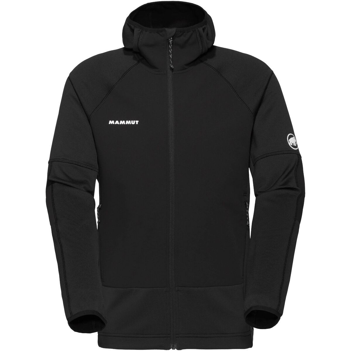 Image of Mammut Massone ML Full-Zip Hooded Jacket - Men's Black, L