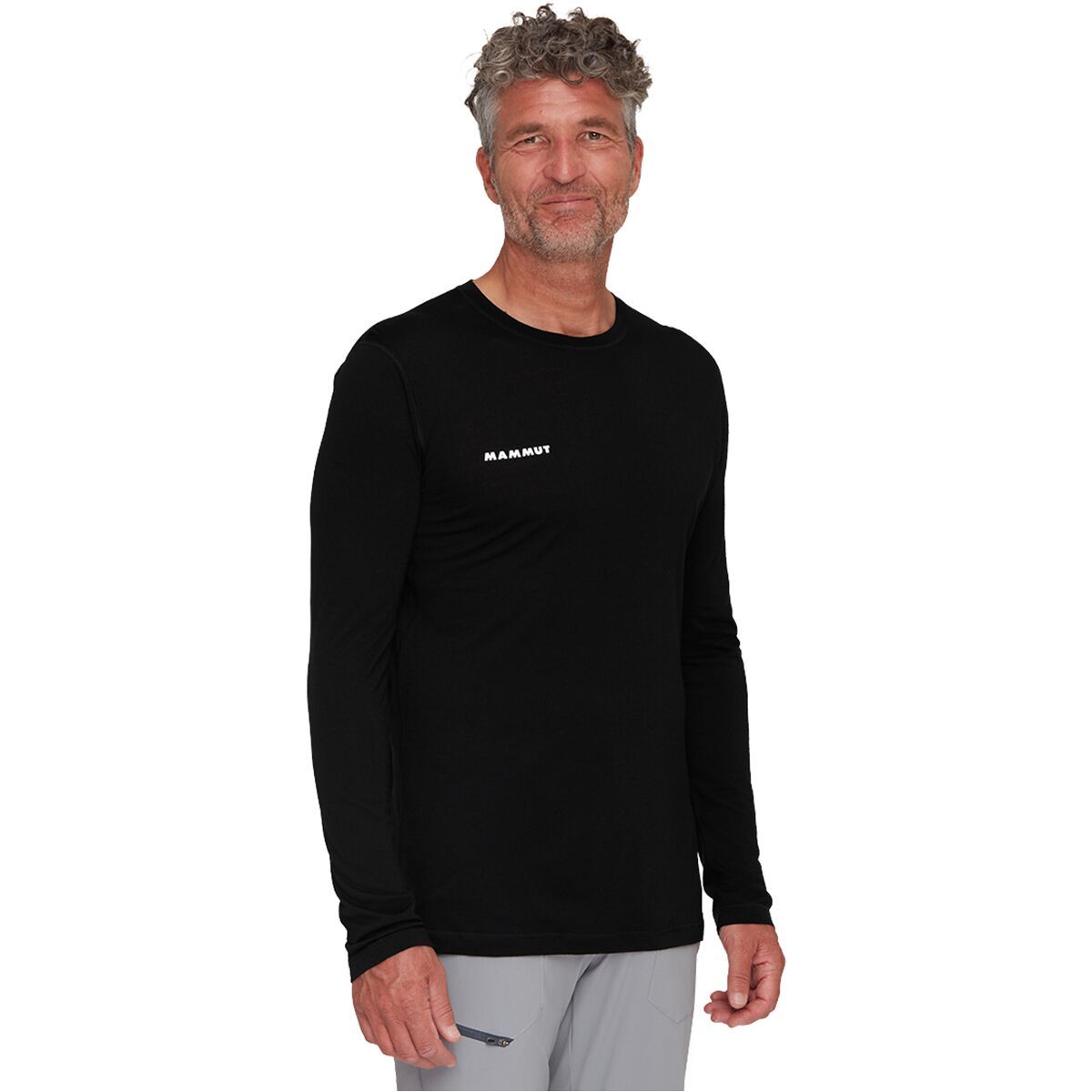 Image of Mammut Tree Wool FL Long-Sleeve Shirt - Men's Black, M