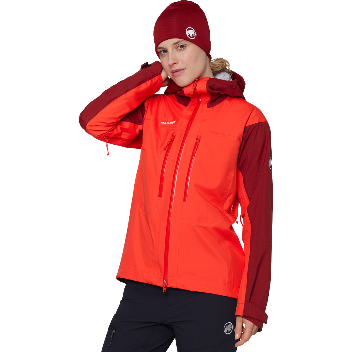 Image of Mammut Taiss HS Hooded Jacket - Women's Mammut Red/Dark Mammut Red, L