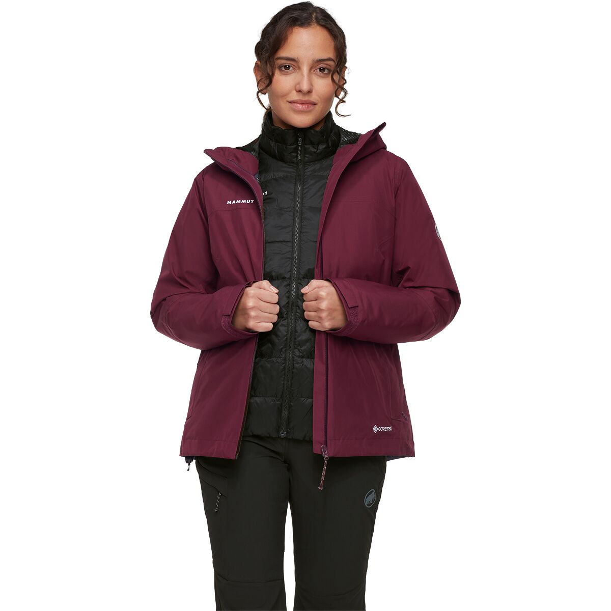 Image of Mammut Treeline 3-in-1 HS Hooded Jacket - Women's Vin/Black, XL