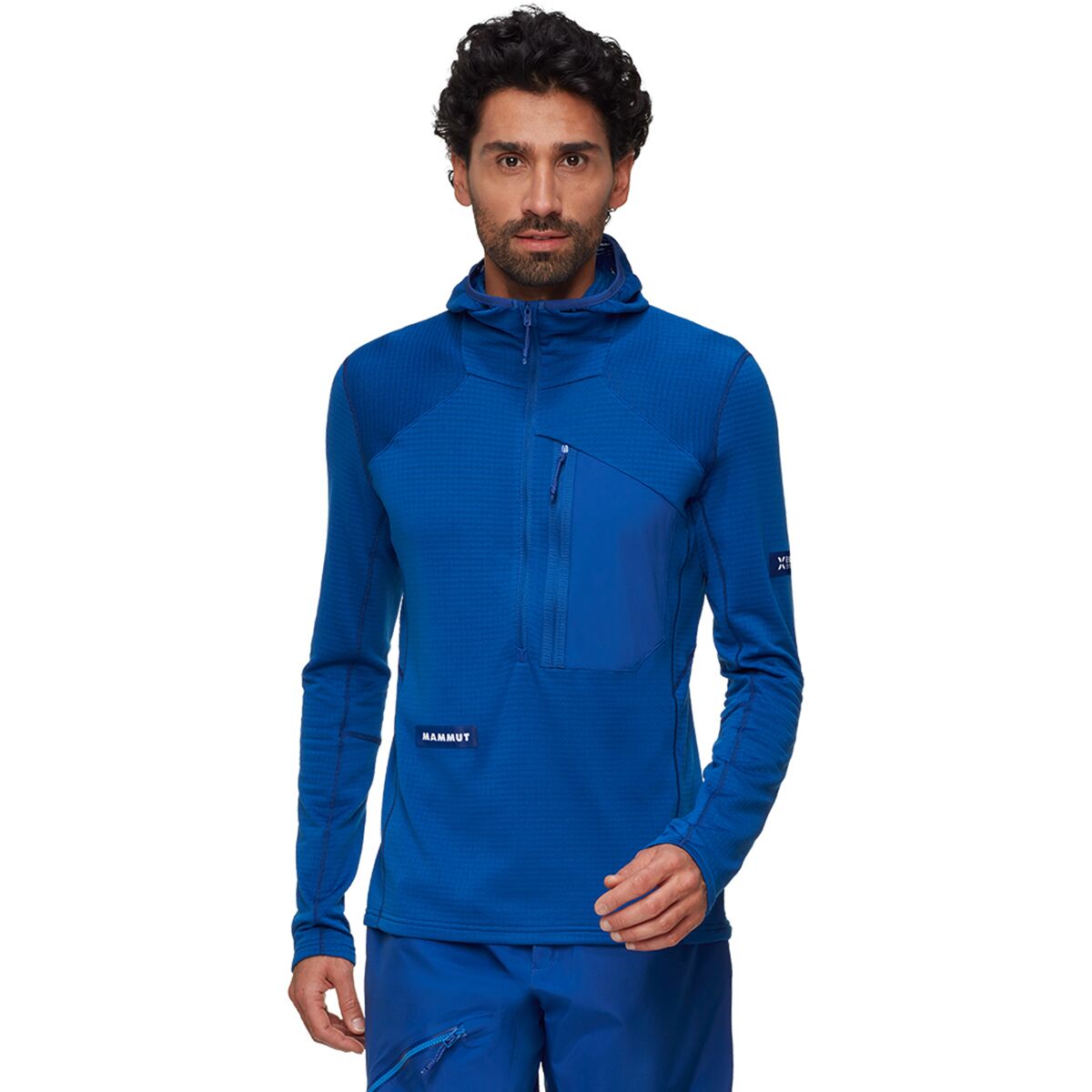 Image of Mammut Eiger Nordwand Advanced FL 1/2-Zip Hooded Jacket - Men's Eiger Blue, XL