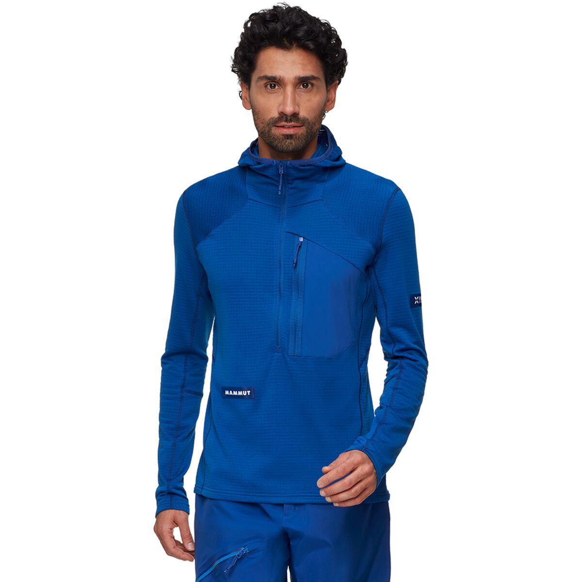 Image of Mammut Eiger Nordwand Advanced FL 1/2-Zip Hooded Jacket - Men's Eiger Blue, L