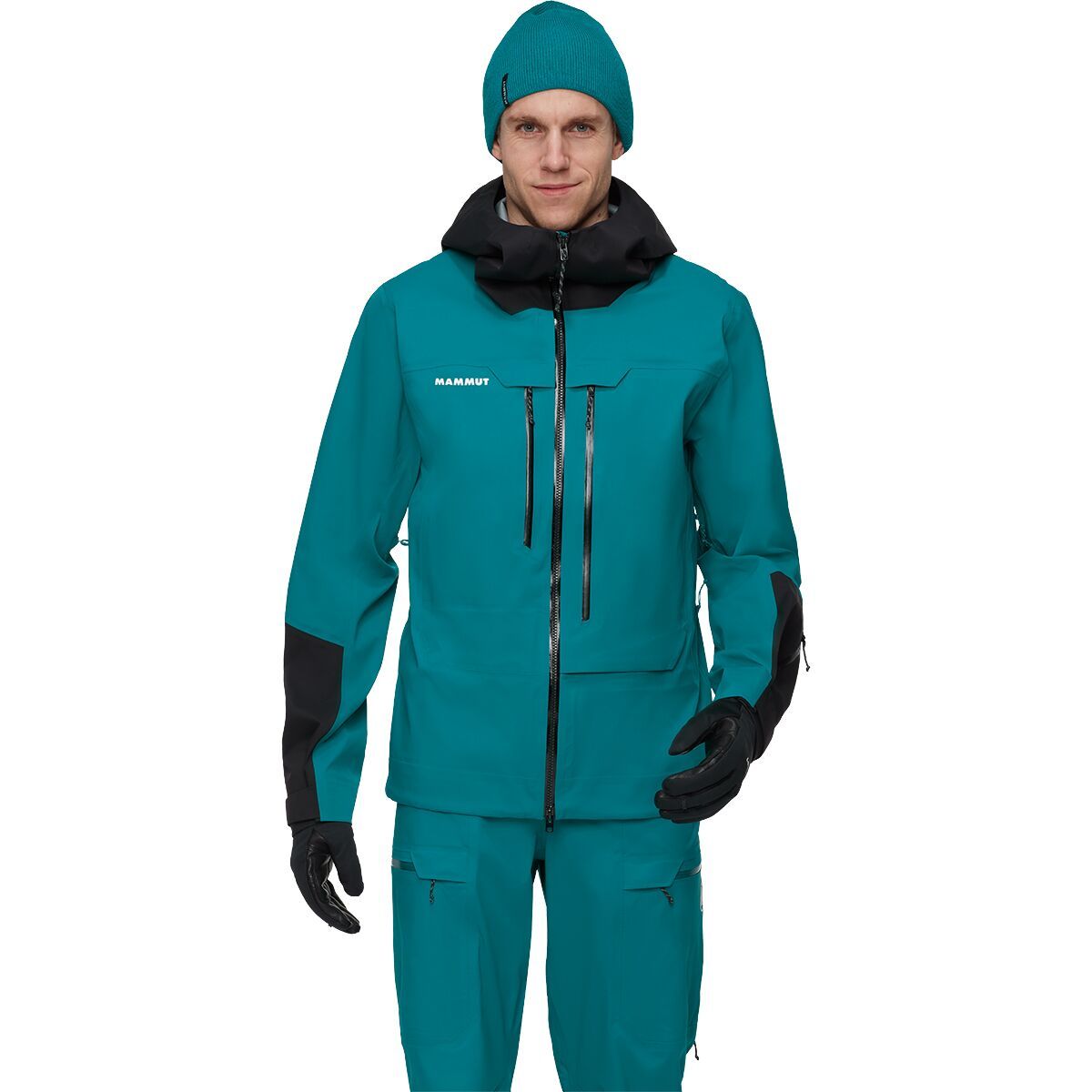 Image of Mammut Haldigrat Light HS Hooded Jacket - Men's Deep Teal/Black, M