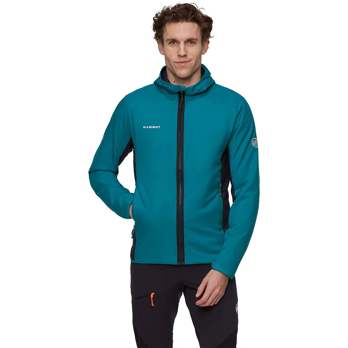 Image of Mammut Rime Air IN Hybrid Hooded Jacket - Men's Deep Teal/Black, XL