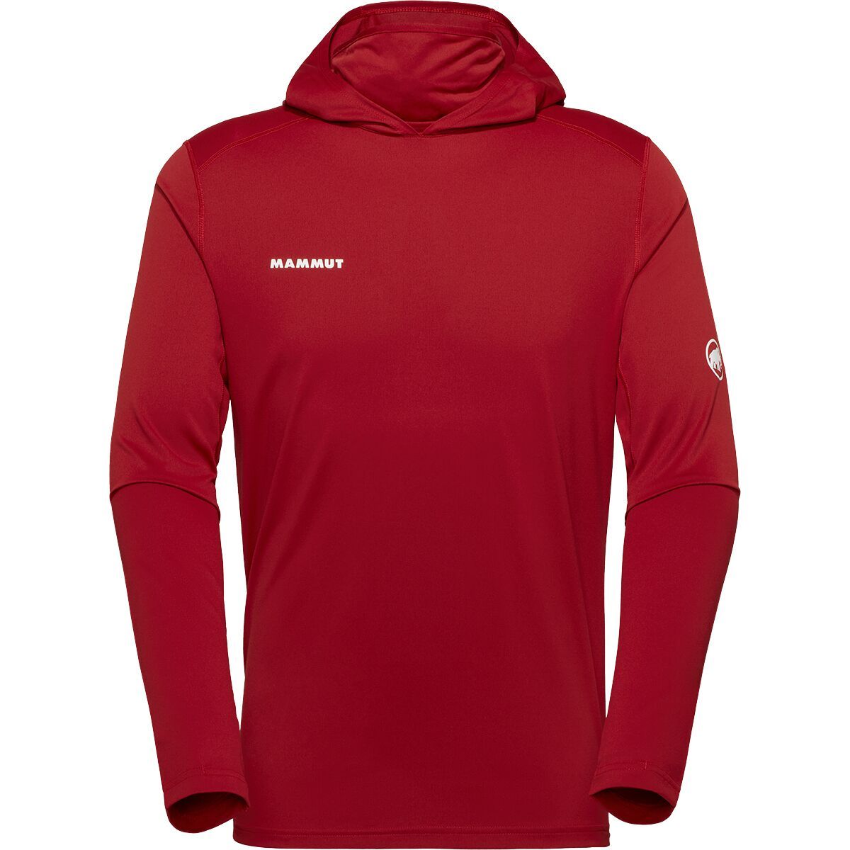 Image of Mammut Selun FL Sun Hooded Shirt - Men's Dark Mammut Red, S